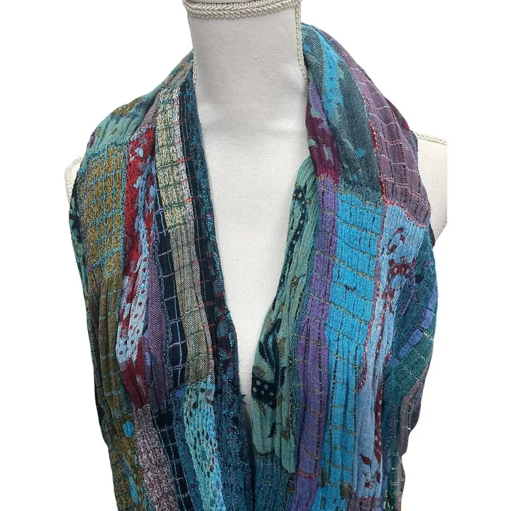 Boho Patchwork Design Infinity Scarf - Picture 2 of 8